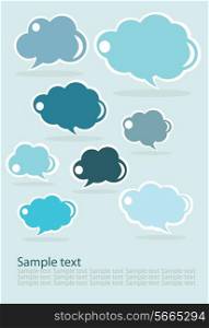 Collection of colorful info speech clouds
