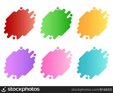 Collection of colorful liquid bubbles vector set on white background