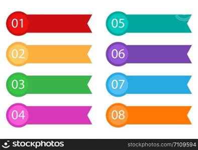 Collection of colorful ribbons banners vector set