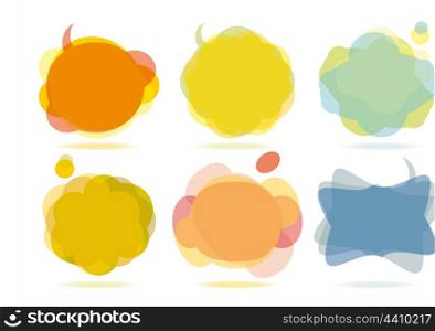 Collection of Colorful Speech And Thought Bubbles Background Vector