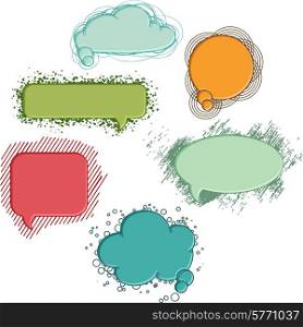 Collection of colorful speech bubbles and dialog balloons.. Collection of colorful speech bubbles and dialog balloons