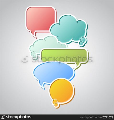 Collection of colorful speech bubbles and dialog balloons.. Collection of colorful speech bubbles and dialog balloons