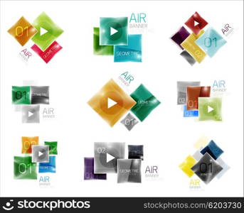 Collection of colorful square web boxes. Collection of colorful square web boxes. Vector illustration