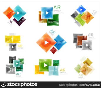 Collection of colorful square web boxes. Collection of colorful square web boxes. Vector illustration