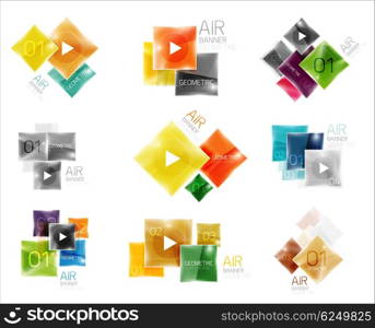 Collection of colorful square web boxes. Collection of colorful square web boxes. Vector illustration