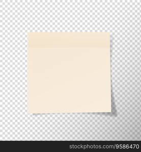 Collection of cream note papers or post stickers or post notes with curled corner ready for your message on transparent background. vector design.