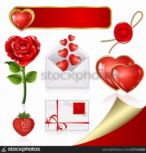 Collection of design elements for Valentine&acute;s Day