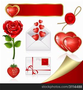 Collection of design elements for Valentine&acute;s Day