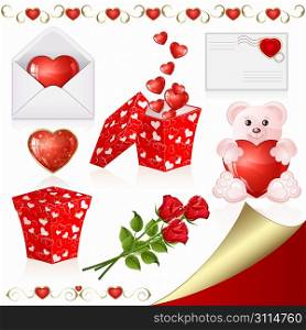 Collection of design elements on Valentine&acute;s Day