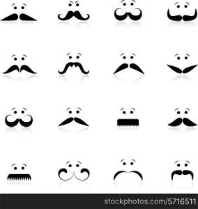 Collection of different funny moustache faces