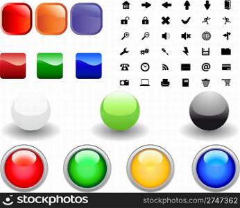 Collection of different icons for using in web design