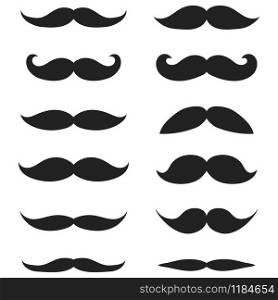 Collection of different mustache and beard of men on a white background. Collection of different mustache and beard of men on a white