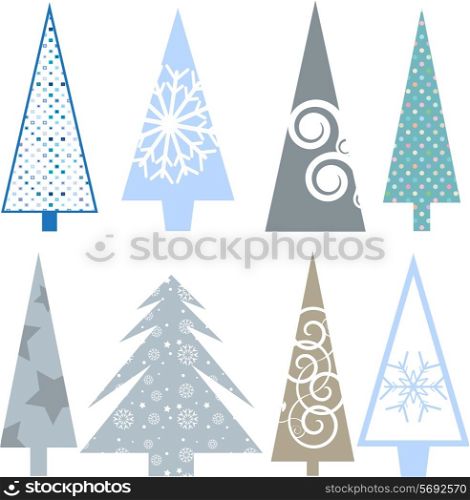 Collection of different styles of Christmas trees