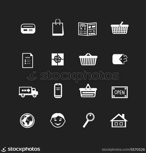 Collection of e-commerce interface pictograms for website vector illustration