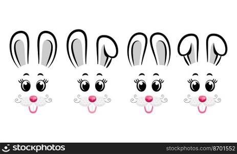 Collection of Easter bunnies. Easter Bunnies. Vector illustration. Collection of Easter bunnies. Easter Bunnies