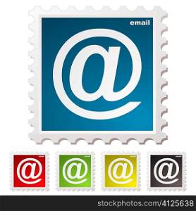 Collection of email stamps with colour variation concept