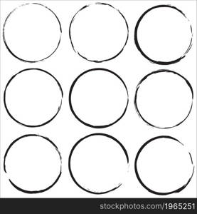 Collection of empty ink circles. Round geometric figures. Art design. Decor concept. Vector illustration. Stock image. EPS 10.. Collection of empty ink circles. Round geometric figures. Art design. Decor concept. Vector illustration. Stock image.