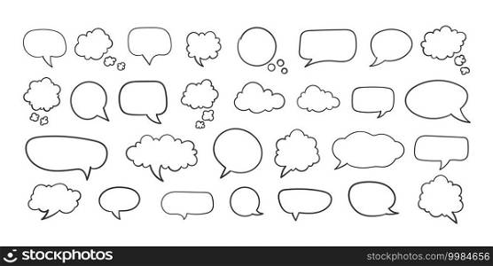 Collection of empty speech bubbles. Comic speech bubble. Retro empty comic bubble. Vector illustration