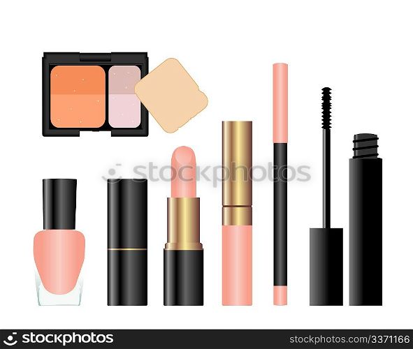 Collection of female accessories of beauty. Vector