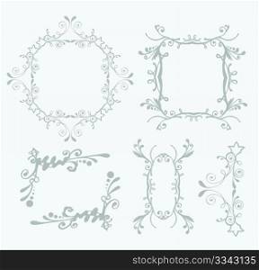 collection of five ornamental frames