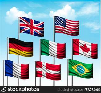 Collection of flags of some countries. Vector.