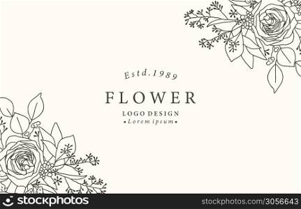 Collection of flower background set with rose.Editable vector illustration for website, invitation,postcard and sticker