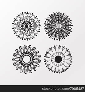 Collection of four polyensian flower designs