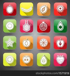 Collection of Fruits set hand drawn vector,illustration