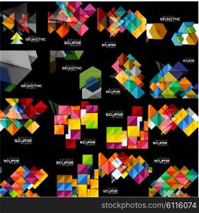 Collection of geometric banners. Set of vector geometric banners