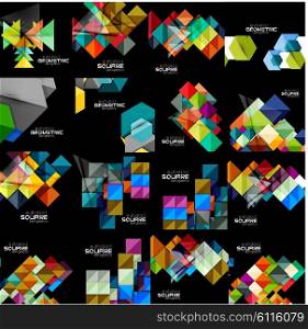 Collection of geometric banners. Set of vector geometric banners