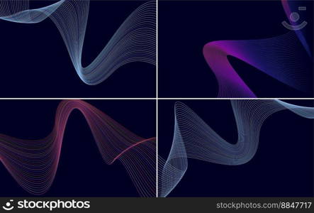 Collection of geometric minimal lines pattern set