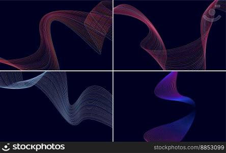 Collection of geometric minimal lines pattern set