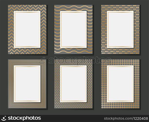 Collection of golden luxury abstract blank template design - Vector illustration