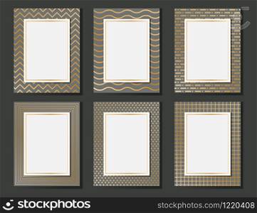 Collection of golden luxury abstract blank template design - Vector illustration