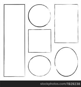 Collection of grunge frames. Ink figure sign. Freehand drawn picture. Abstract design. Vector illustration. Stock image. EPS 10.. Collection of grunge frames. Ink figure sign. Freehand drawn picture. Abstract design. Vector illustration. Stock image.