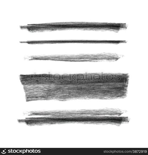 Collection of hand drawn chalk marks texture isoalted on white background