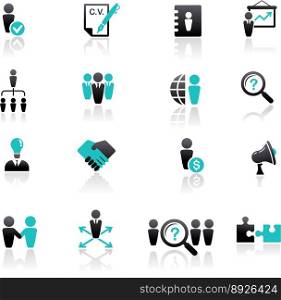 Collection of human resources icons vector image
