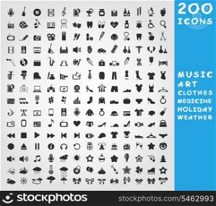 Collection of icons for design. A vector illustration