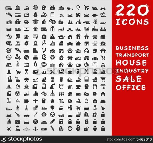 Collection of icons for design. A vector illustration