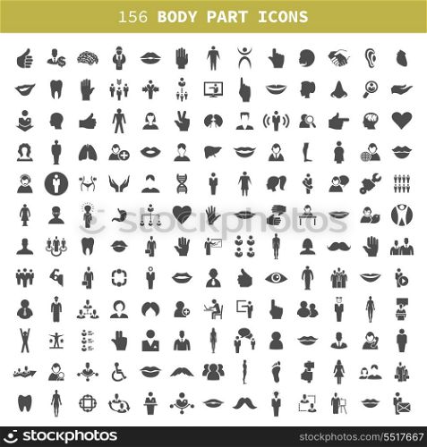 Collection of icons of a part of a body the person. A vector illustration