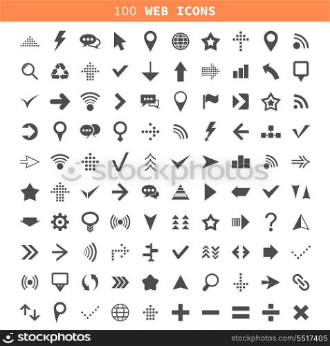 Collection of icons of an arrow. A vector illustration
