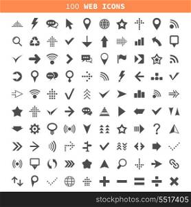 Collection of icons of an arrow. A vector illustration