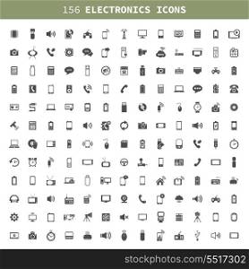 Collection of icons of electronic technics. A vector illustration