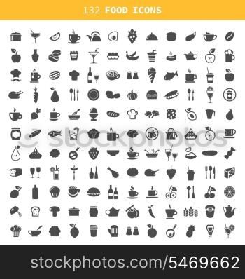 Collection of icons of food and ware. A vector illustration