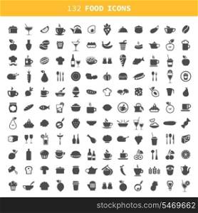 Collection of icons of food and ware. A vector illustration