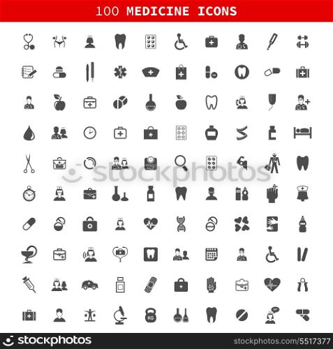 Collection of icons of medicine. A vector illustration