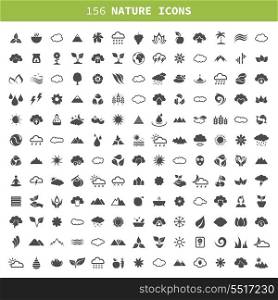 Collection of icons of the nature. A vector illustration