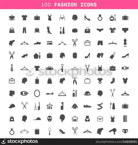 Collection of icons on a theme a fashion and clothes. A vector illustration
