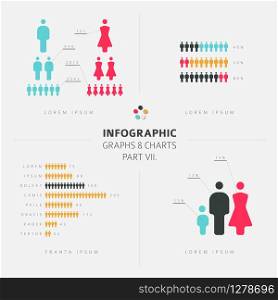 collection of Infographic people elements for your documents and demographic reports