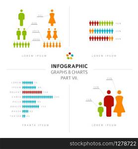 collection of Infographic people elements for your documents and demographic reports, part 7 of my infographic budnle